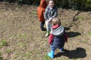 early years pupils enjoying forest school
